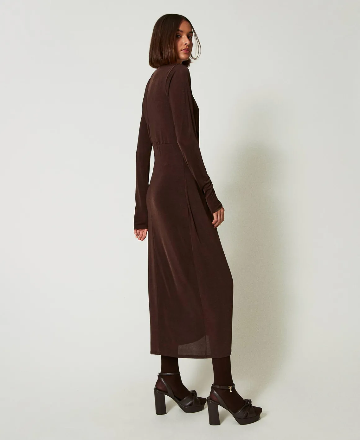 TWINSET Milano Abito Lungo In Jersey Con Drappeggio Laterale | Vestiti Lunghi