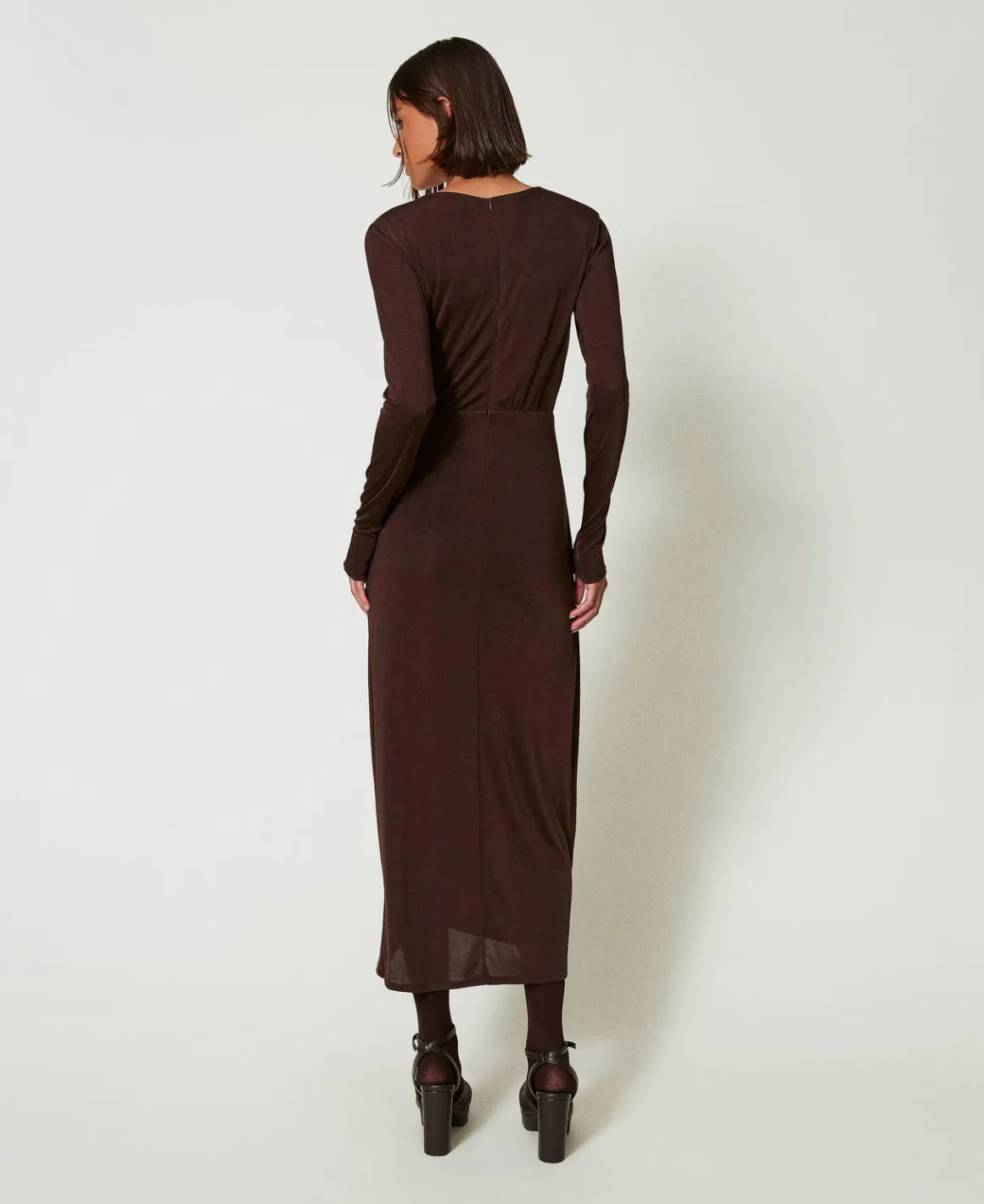 TWINSET Milano Abito Lungo In Jersey Con Drappeggio Laterale | Vestiti Lunghi