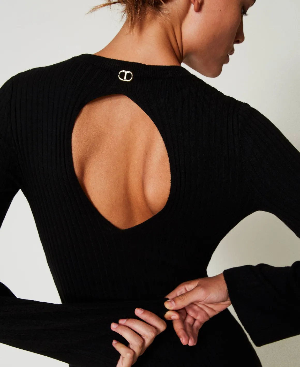 TWINSET Milano Abito Lungo In Maglia A Coste Con Apertura | Vestiti Da Cerimonia | Vestiti Lunghi