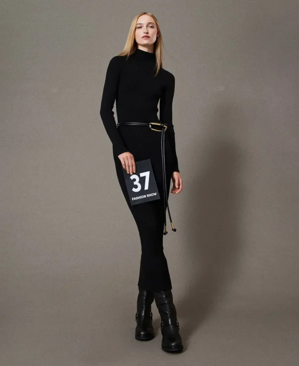 TWINSET Milano Abito Lungo In Maglia Con Oblò | Vestiti In Maglia | Vestiti Lunghi