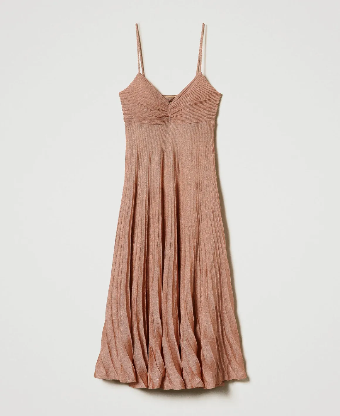 TWINSET Milano Abito Lungo In Maglia Lurex Plissé | Vestiti Da Cerimonia | Vestiti Eleganti