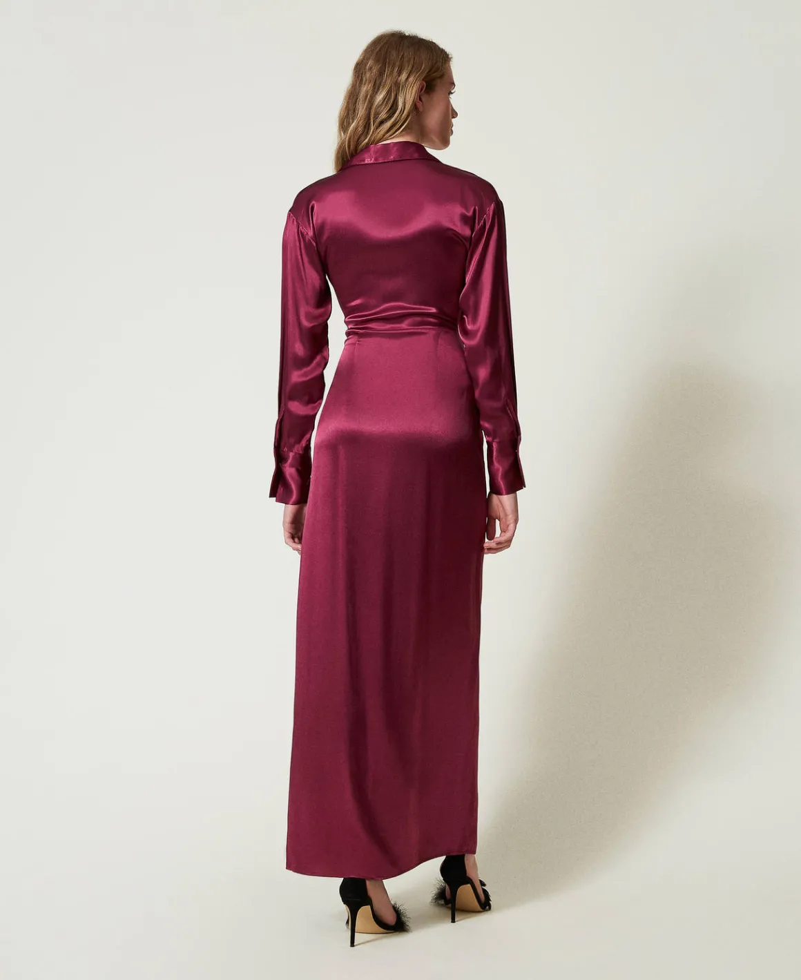 TWINSET Milano Abito Lungo In Raso A Portafoglio | Vestiti Da Cerimonia | Vestiti Eleganti