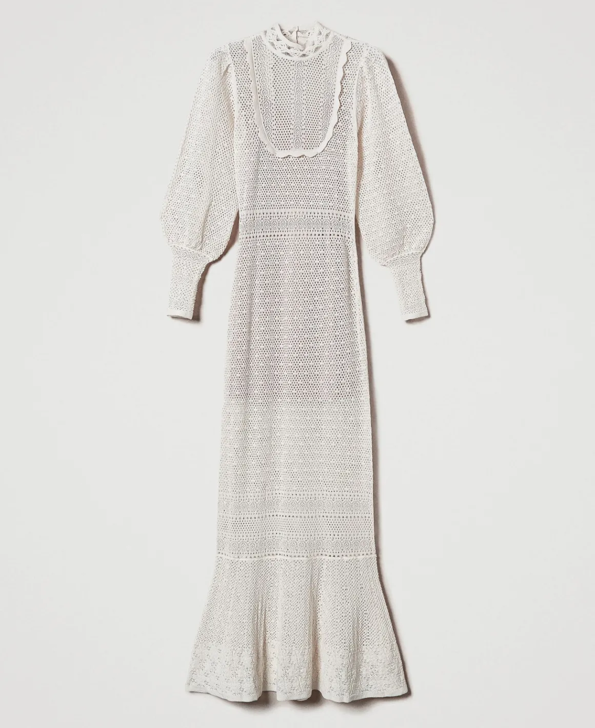 TWINSET Milano Abito Lungo 'Lara' In Maglia Punto Pizzo | Vestiti Da Cerimonia | Vestiti Eleganti