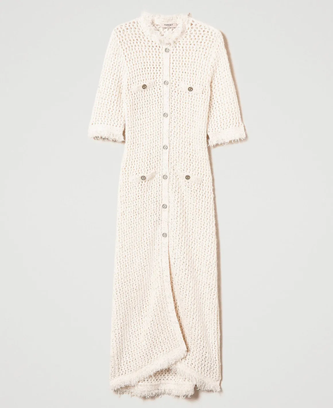 TWINSET Milano Abito-cardigan In Maglia Jacquard A Rete | Maglie E Cardigan | Vestiti Da Cerimonia