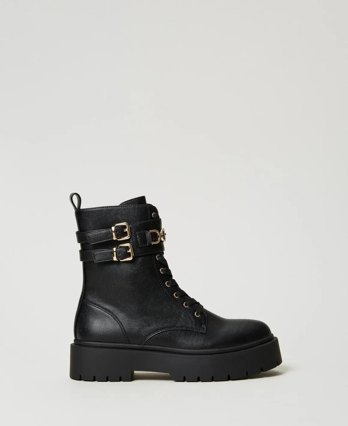 TWINSET Milano Anfibi Con Fibbie E Morsetto Oval T | Scarpe Basse | Anfibi