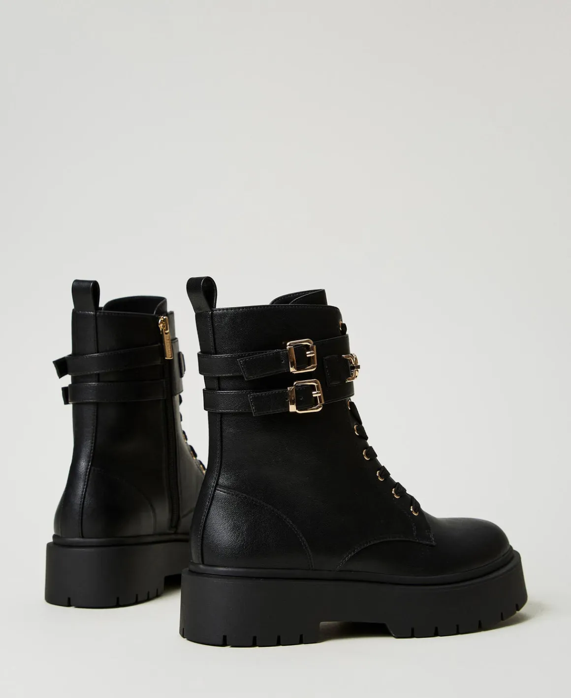 TWINSET Milano Anfibi Con Fibbie E Morsetto Oval T | Scarpe Basse | Anfibi