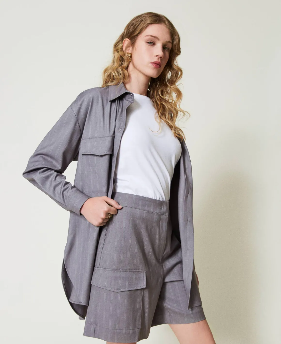 TWINSET Milano Bermuda Gessati Con Tasche | Shorts