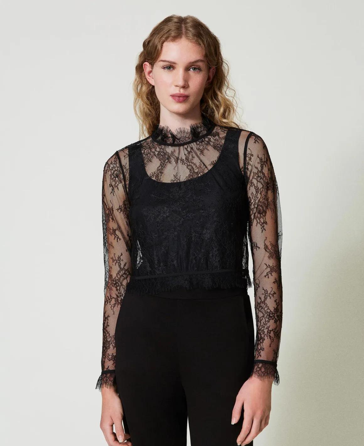 TWINSET Milano Blusa Cropped In Pizzo E Top | Bluse E Camicie