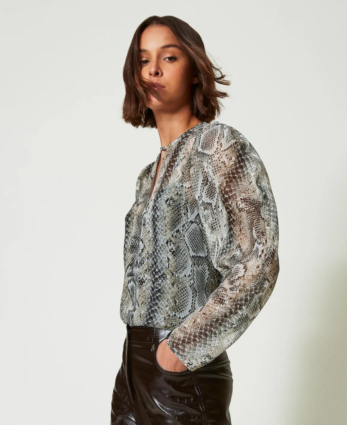 TWINSET Milano Blusa In Creponne Con Stampa Snake | Bluse E Camicie