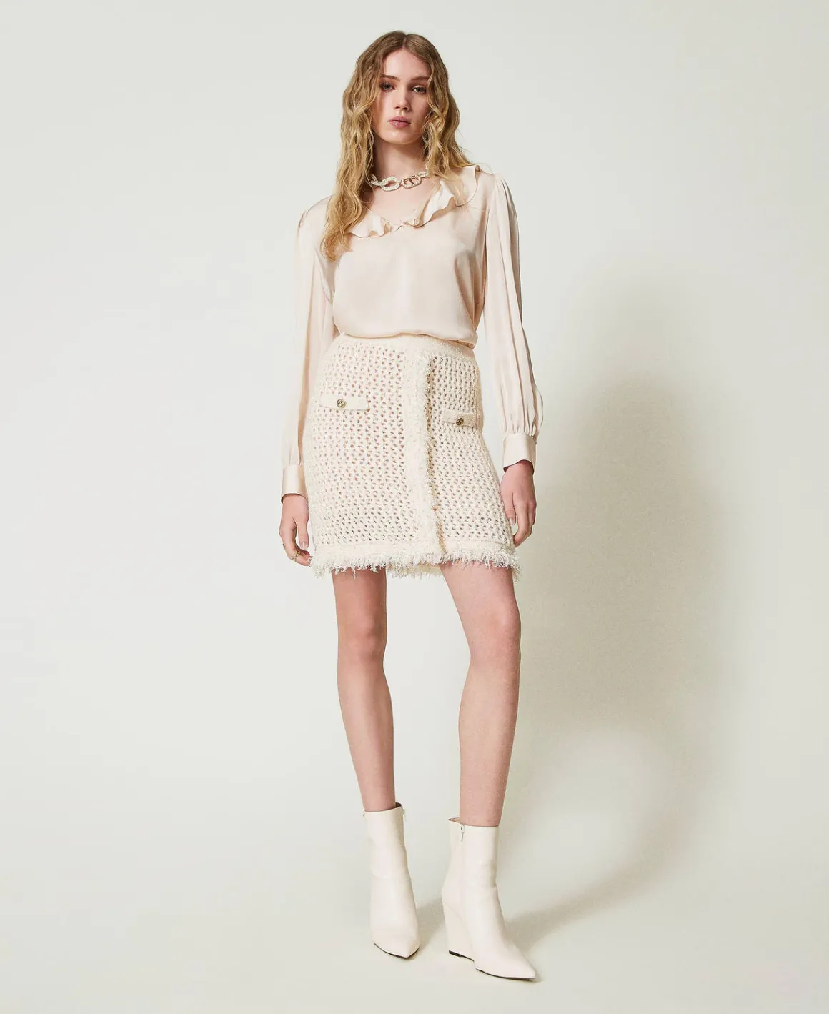 TWINSET Milano Blusa In Raso Con Volant | Bluse E Camicie