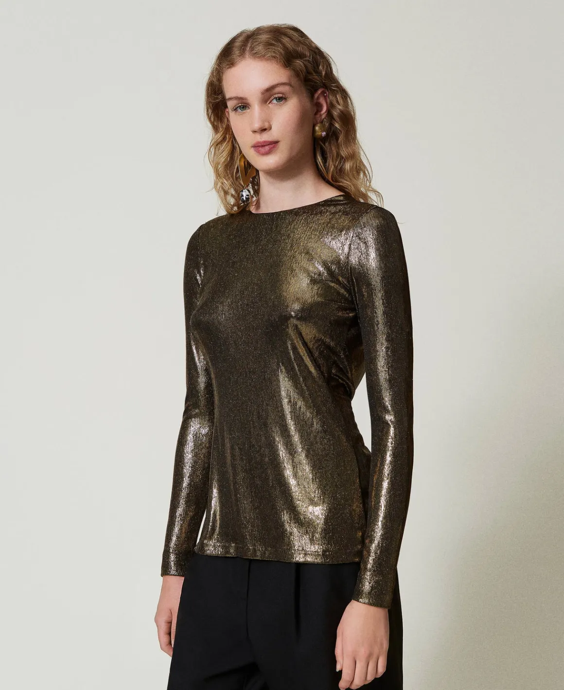 TWINSET Milano Blusa Laminata Con Nodo | Bluse E Camicie