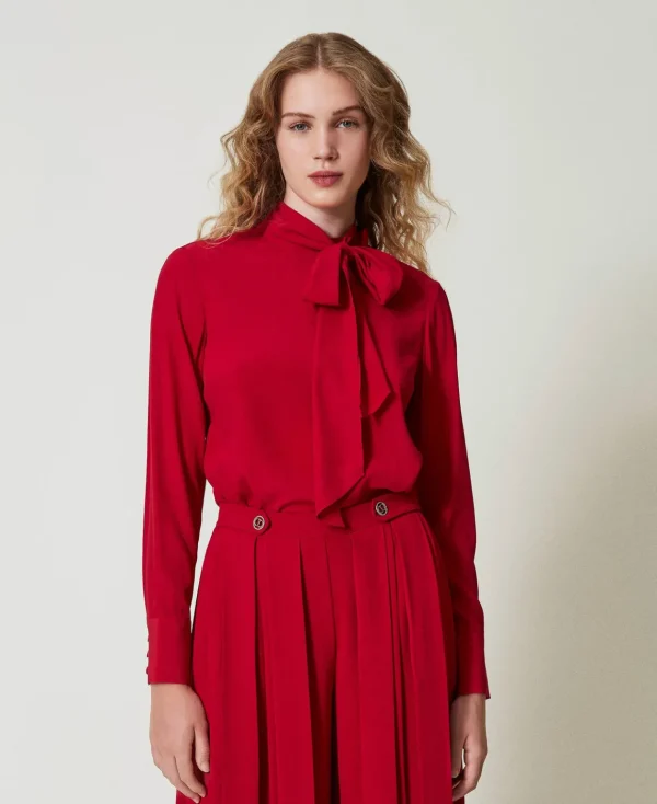 TWINSET Milano Blusa Misto Seta Con Fiocco | Bluse E Camicie