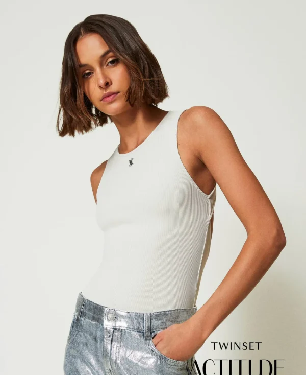 TWINSET Milano Body MYFO A Costine Con Logo | T-Shirt E Top
