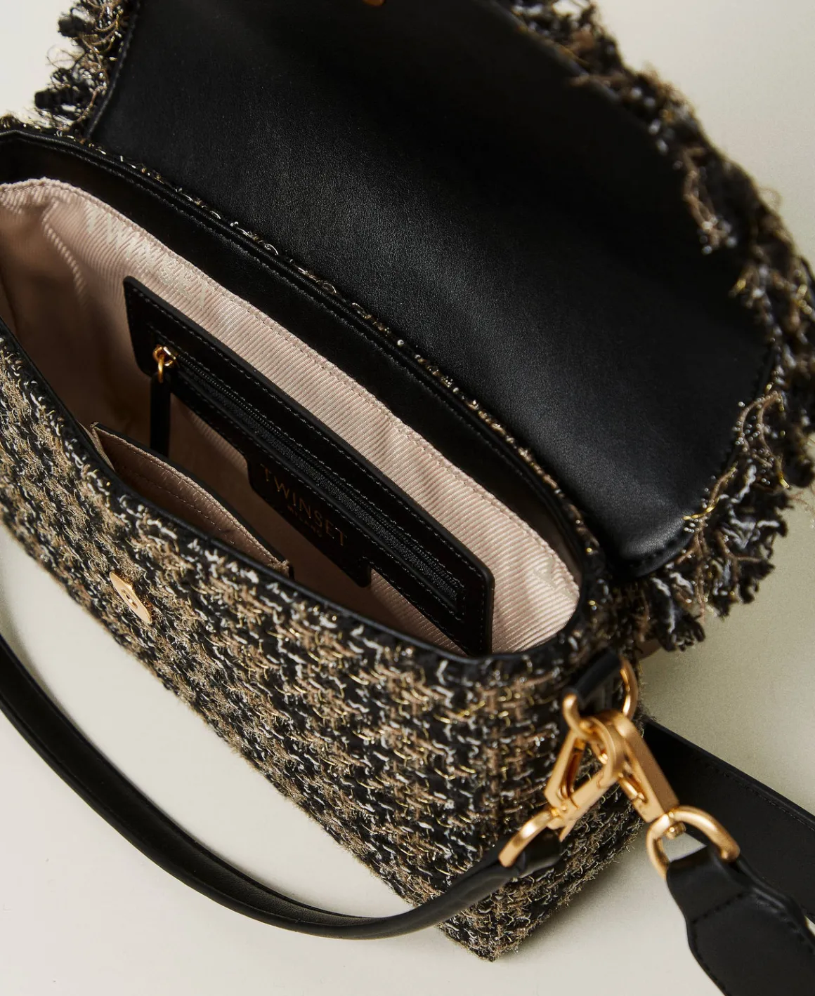 TWINSET Milano Borsa A Tracolla 'Amie' Media In Tweed | Borse A Mano | Borse A Spalla