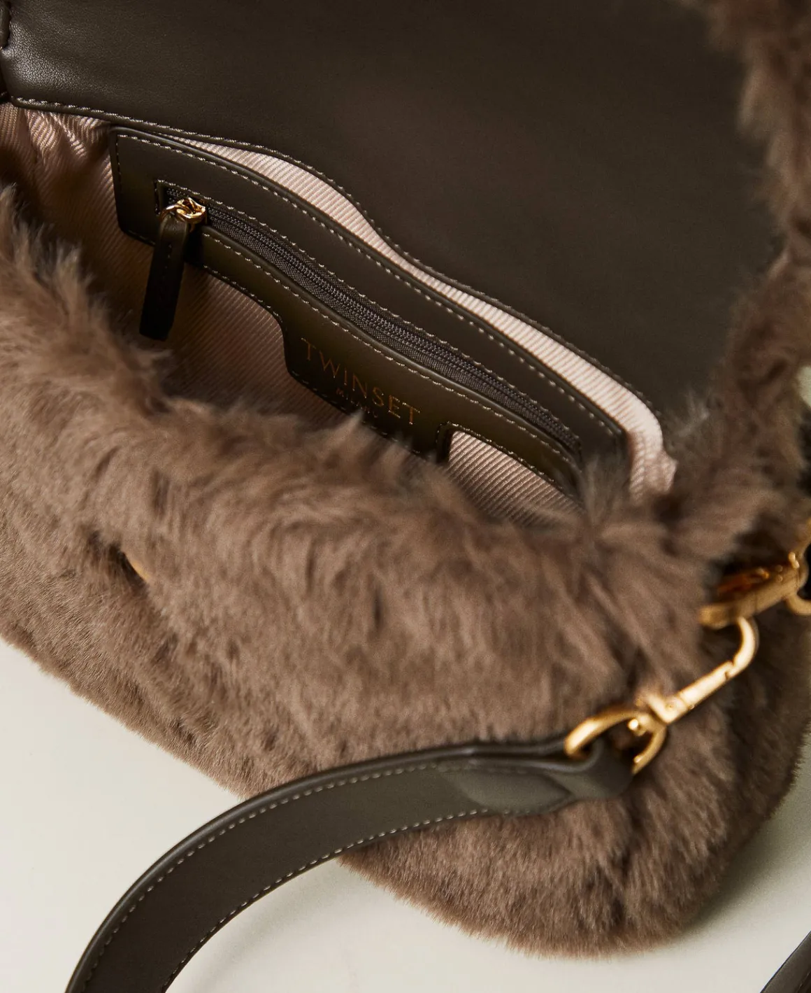 TWINSET Milano Borsa A Tracolla 'Amie' Media In Faux Fur | Borse A Mano | Borse A Spalla
