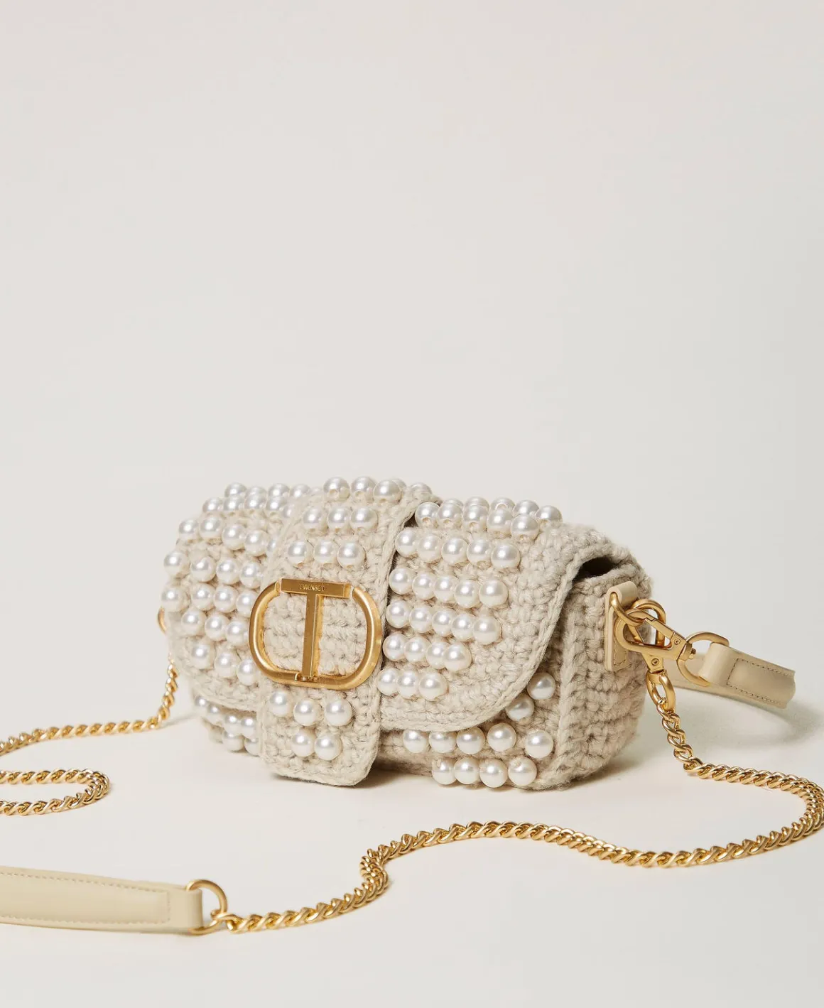 TWINSET Milano Borsa A Tracolla 'Amie' Piccola Crochet Con Perle | Borse A Mano | Borse A Spalla