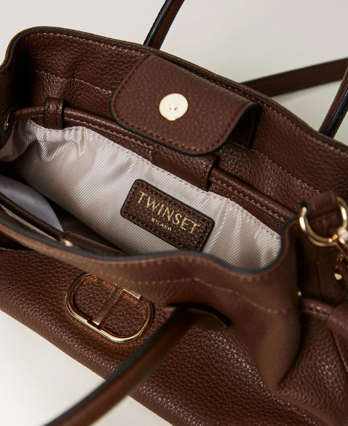 TWINSET Milano Borsa A Tracolla Con Oval T E Coulisse | Borse A Mano | Borse A Spalla