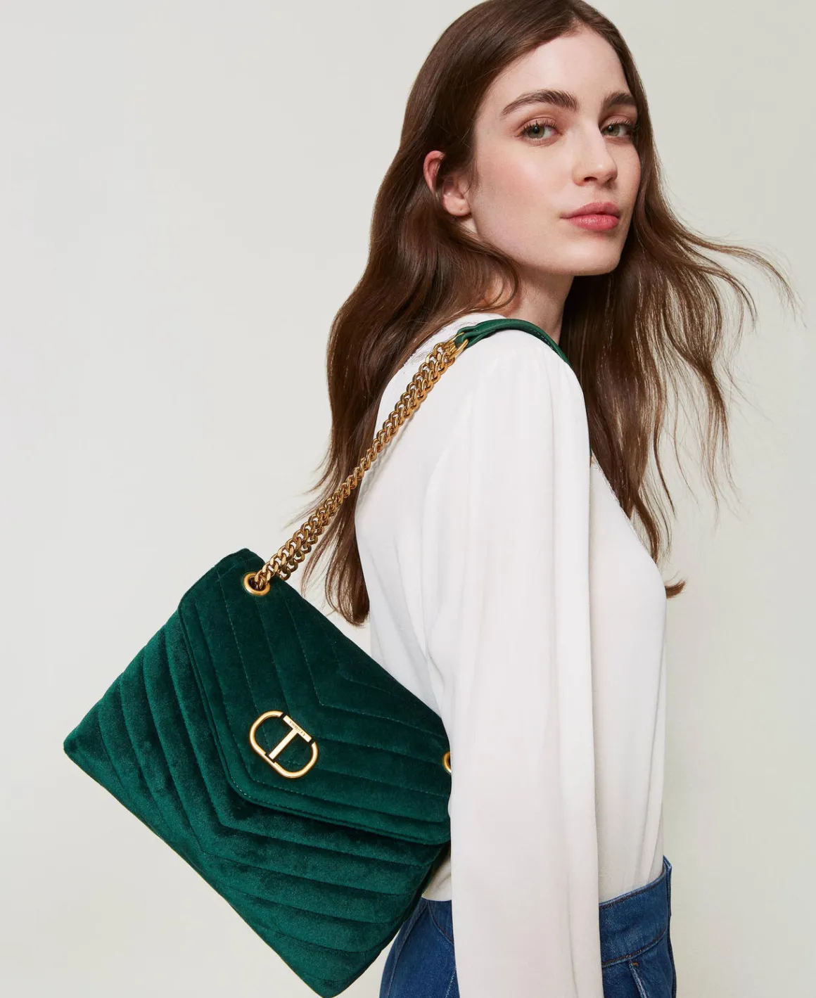 TWINSET Milano Borsa A Tracolla 'Dreamy' Media In Velluto | Borse A Mano | Borse A Spalla