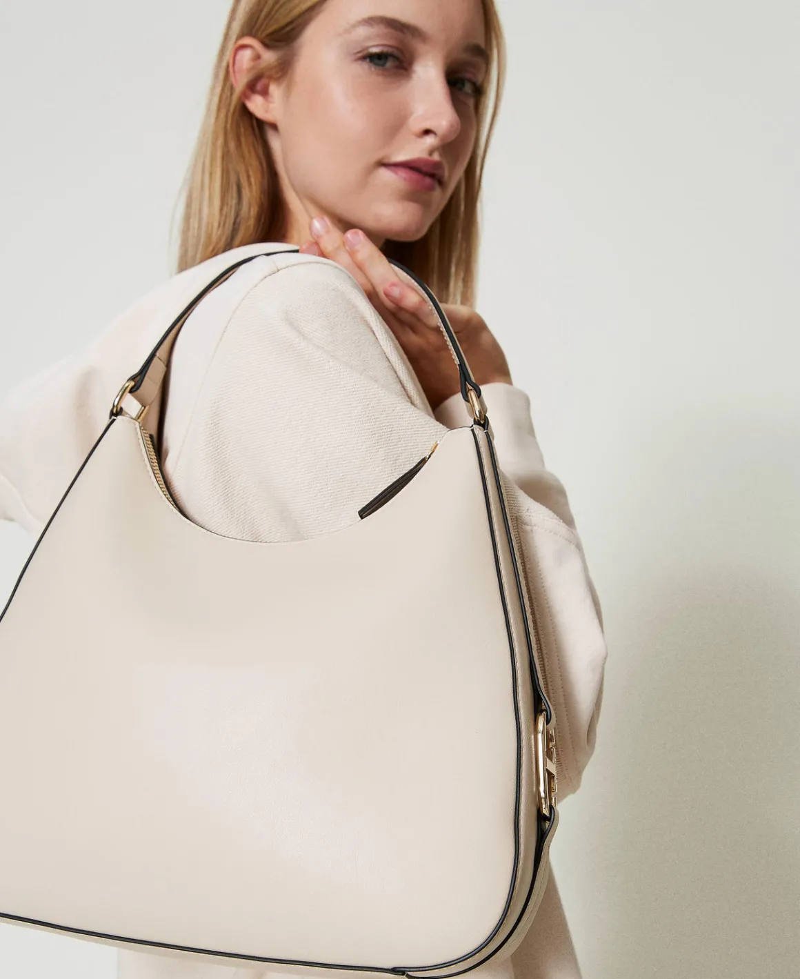 TWINSET Milano Borsa Hobo Con Fibbia Oval T | Borse Hobo | Borse A Mano