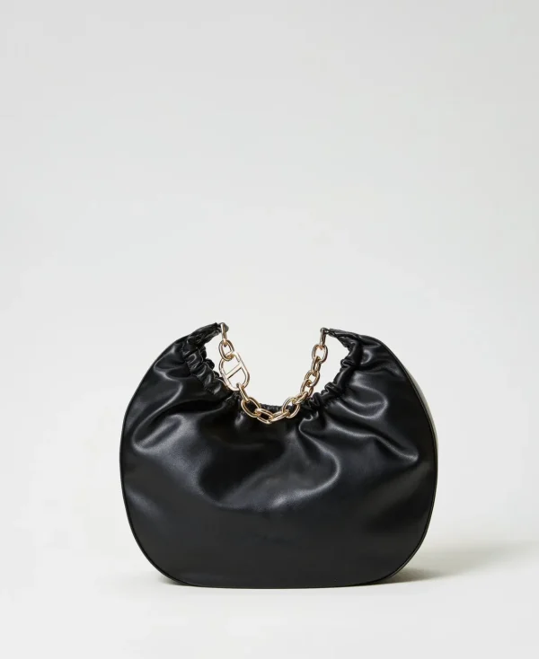 TWINSET Milano Borsa Hobo ‘Croissant’ Con Arricciatura E Oval T | Borse Hobo | Borse A Mano
