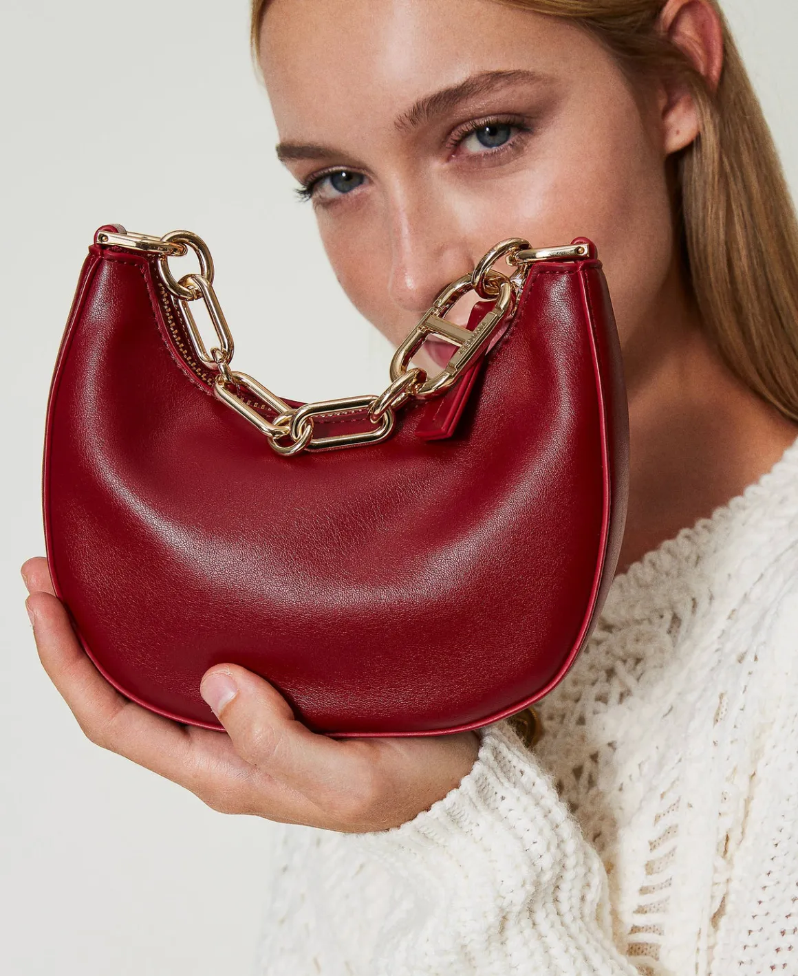 TWINSET Milano Borsa ‘Mini Croissant’ Con Chiusura Oval T | Mini Borse | Borse Hobo