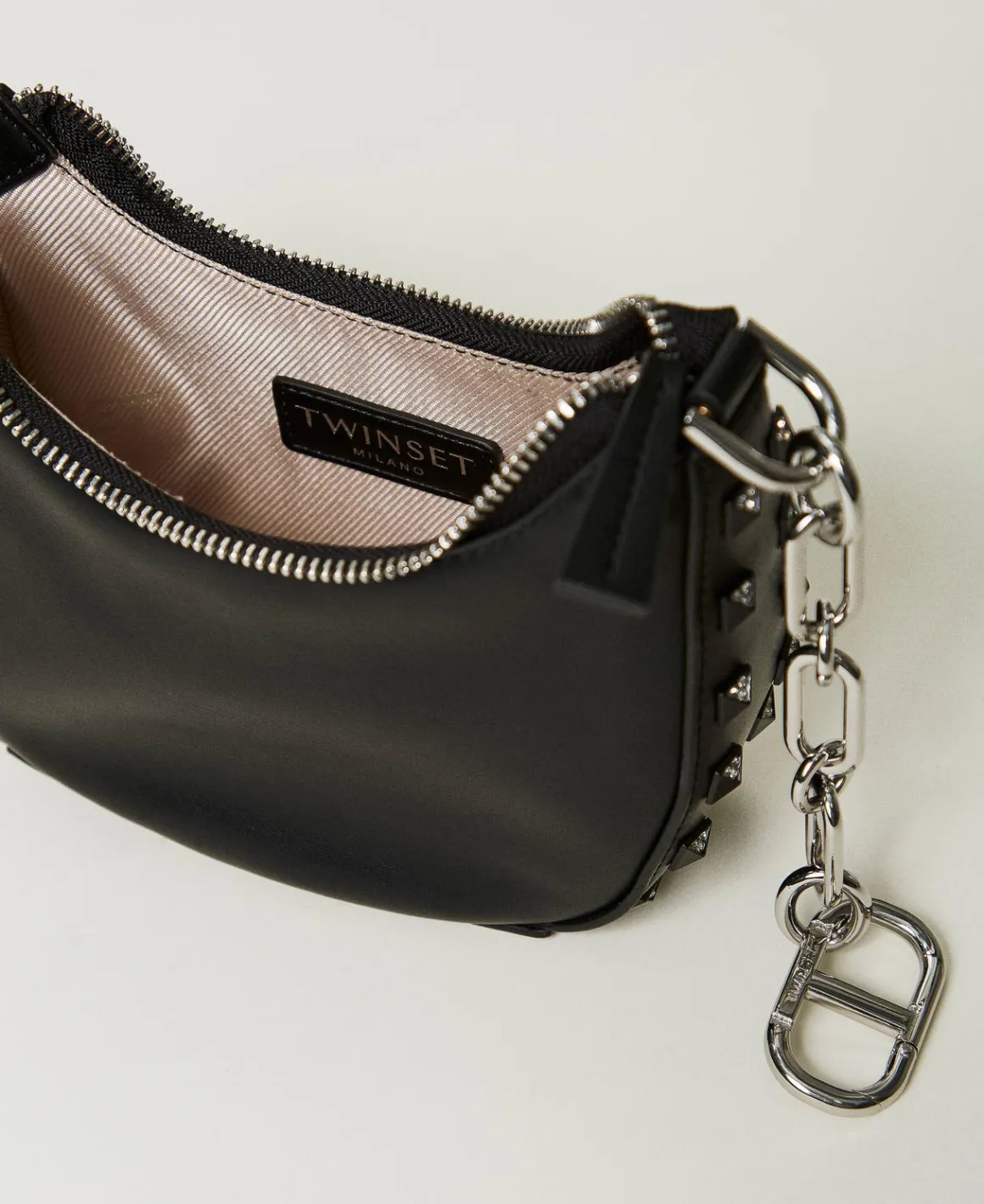 TWINSET Milano Borsa ‘Mini Croissant’ Con Borchie | Mini Borse | Borse Hobo