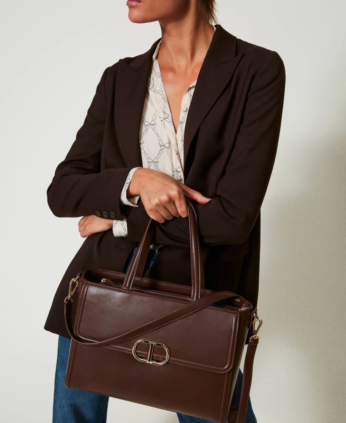 TWINSET Milano Borsa Shopper ‘Brera’ Con Apertura Oval T | Borse Shopping | Borse A Mano