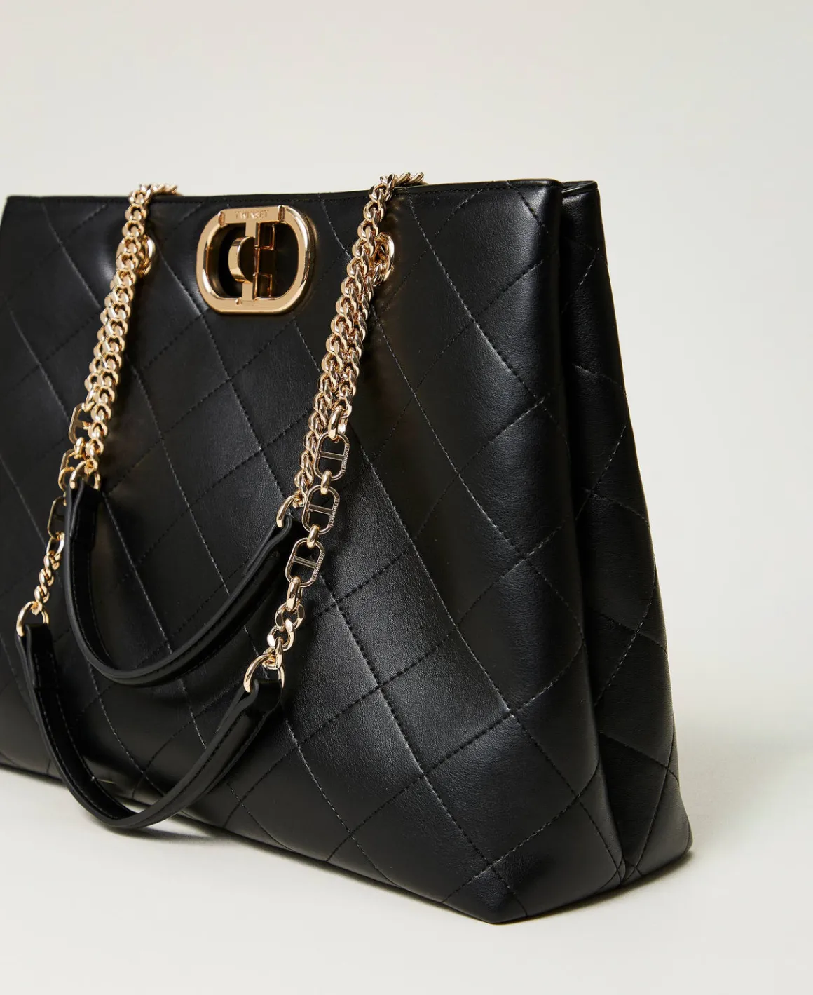 TWINSET Milano Borsa Shopper Con Chiusura Oval T | Borse Shopping | Borse A Mano
