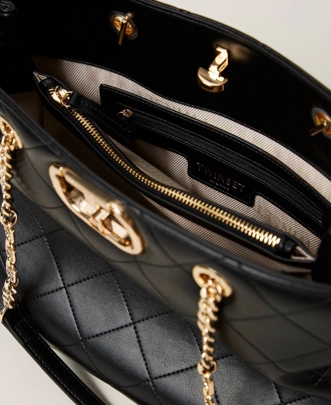 TWINSET Milano Borsa Shopper Con Chiusura Oval T | Borse Shopping | Borse A Mano