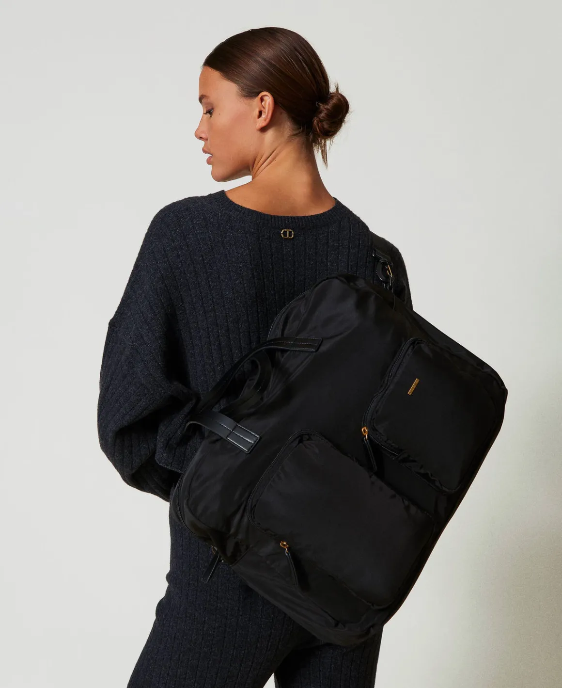 TWINSET Milano Borsa Shopper In Tessuto Tecnico | Borse A Mano | Borse A Spalla