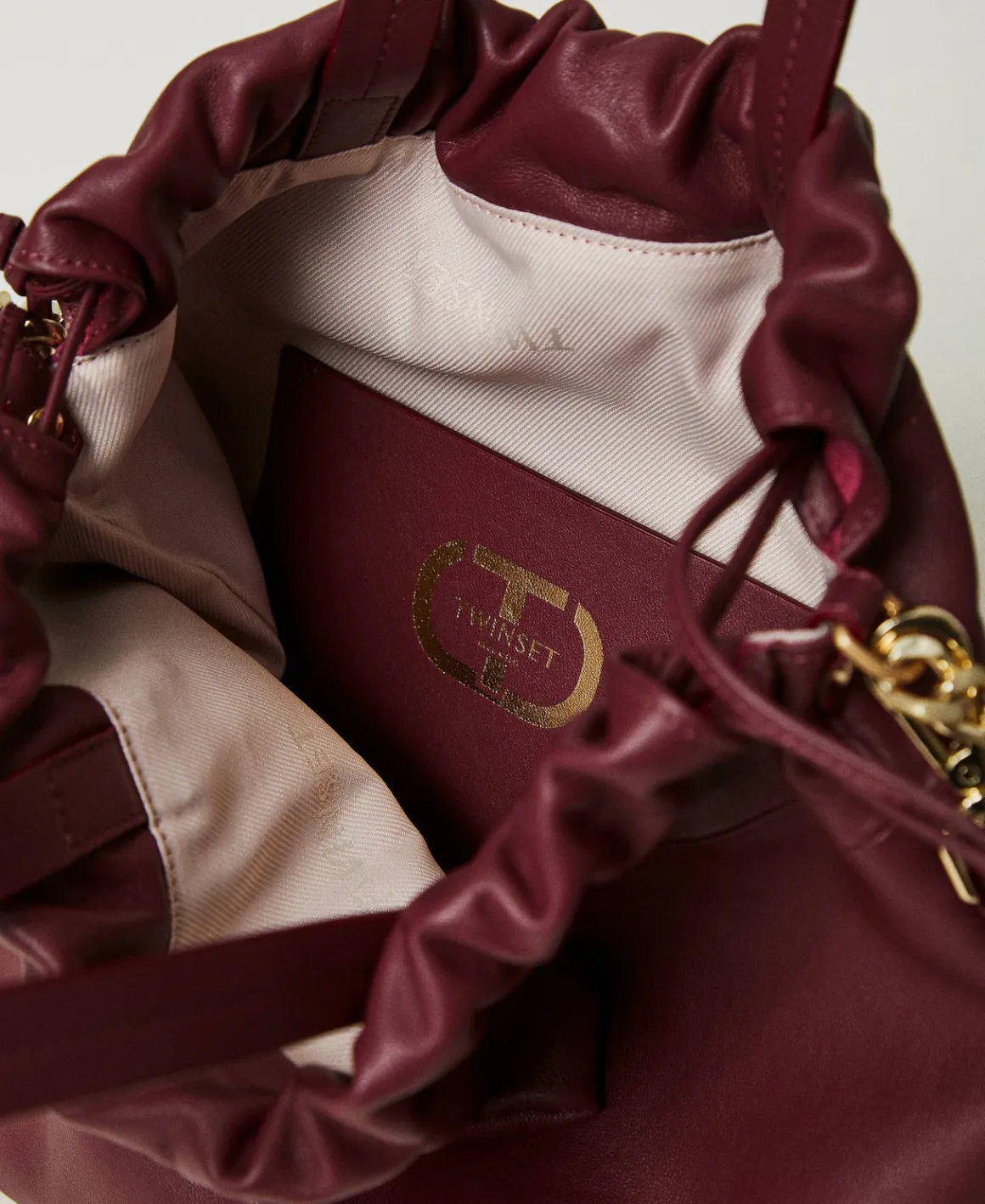 TWINSET Milano Borsa Shopper Media In Pelle Con Coulisse | Borse Shopping | Borse A Mano