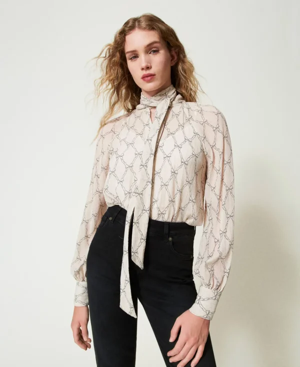 TWINSET Milano Camicia In Creponne Con Stampa Fiocchi | Bluse E Camicie
