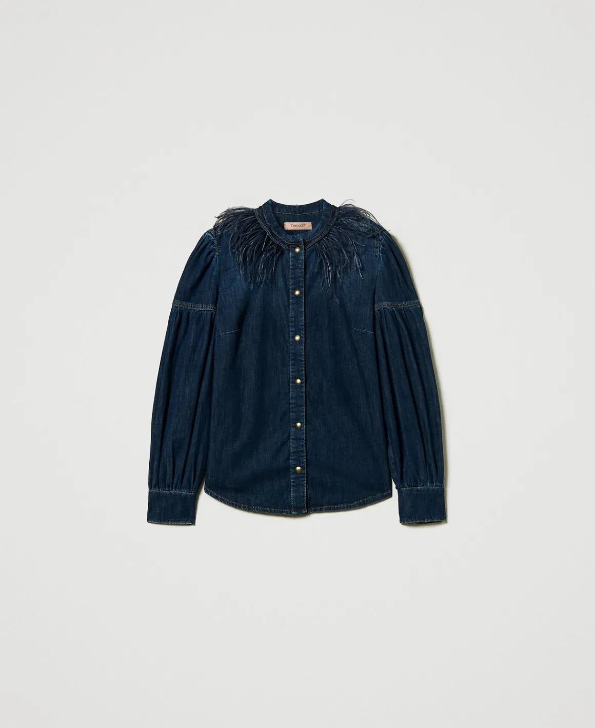 TWINSET Milano Camicia In Jeans Con Piume | Bluse E Camicie