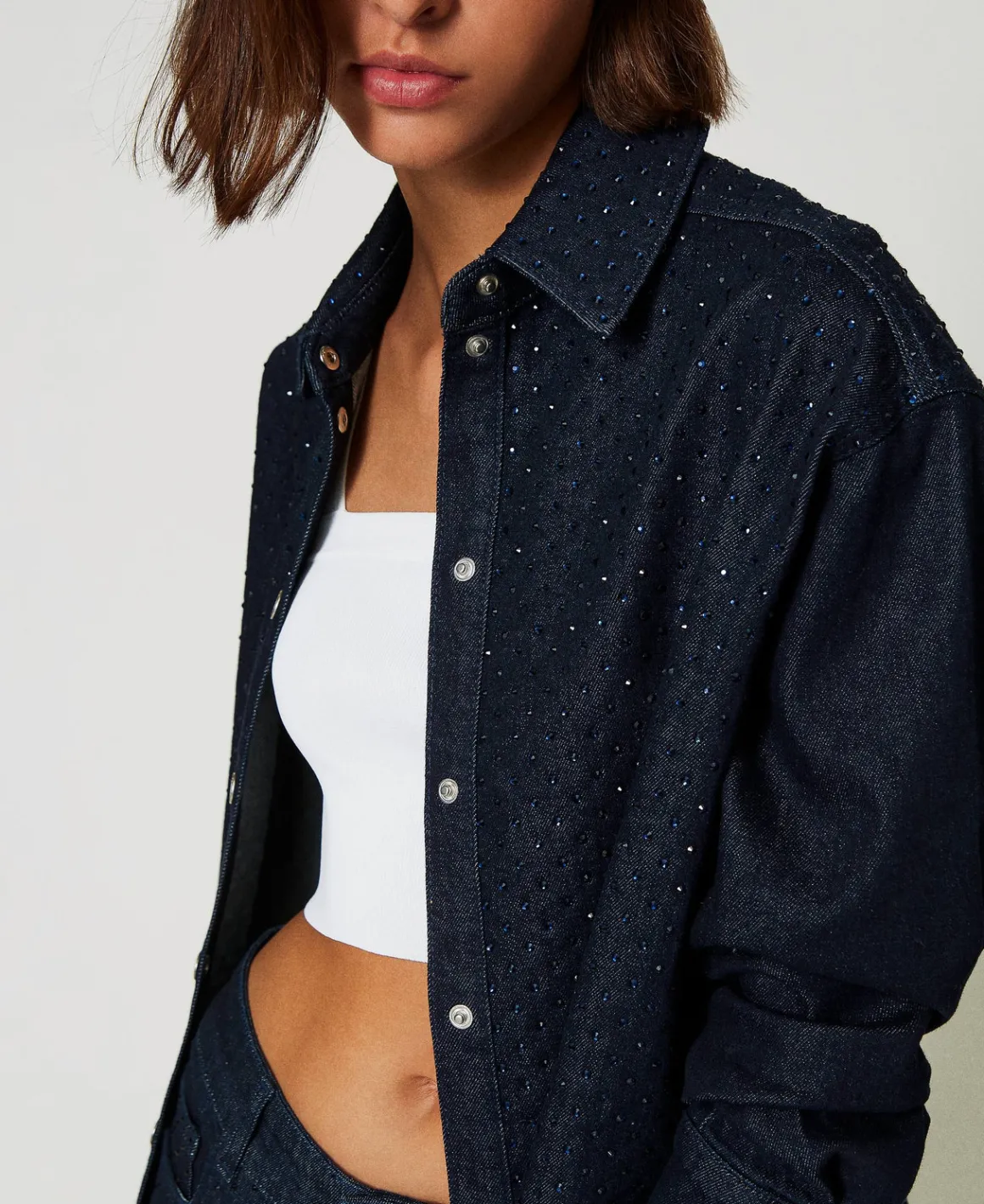 TWINSET Milano Camicia In Jeans Con Strass | Bluse E Camicie