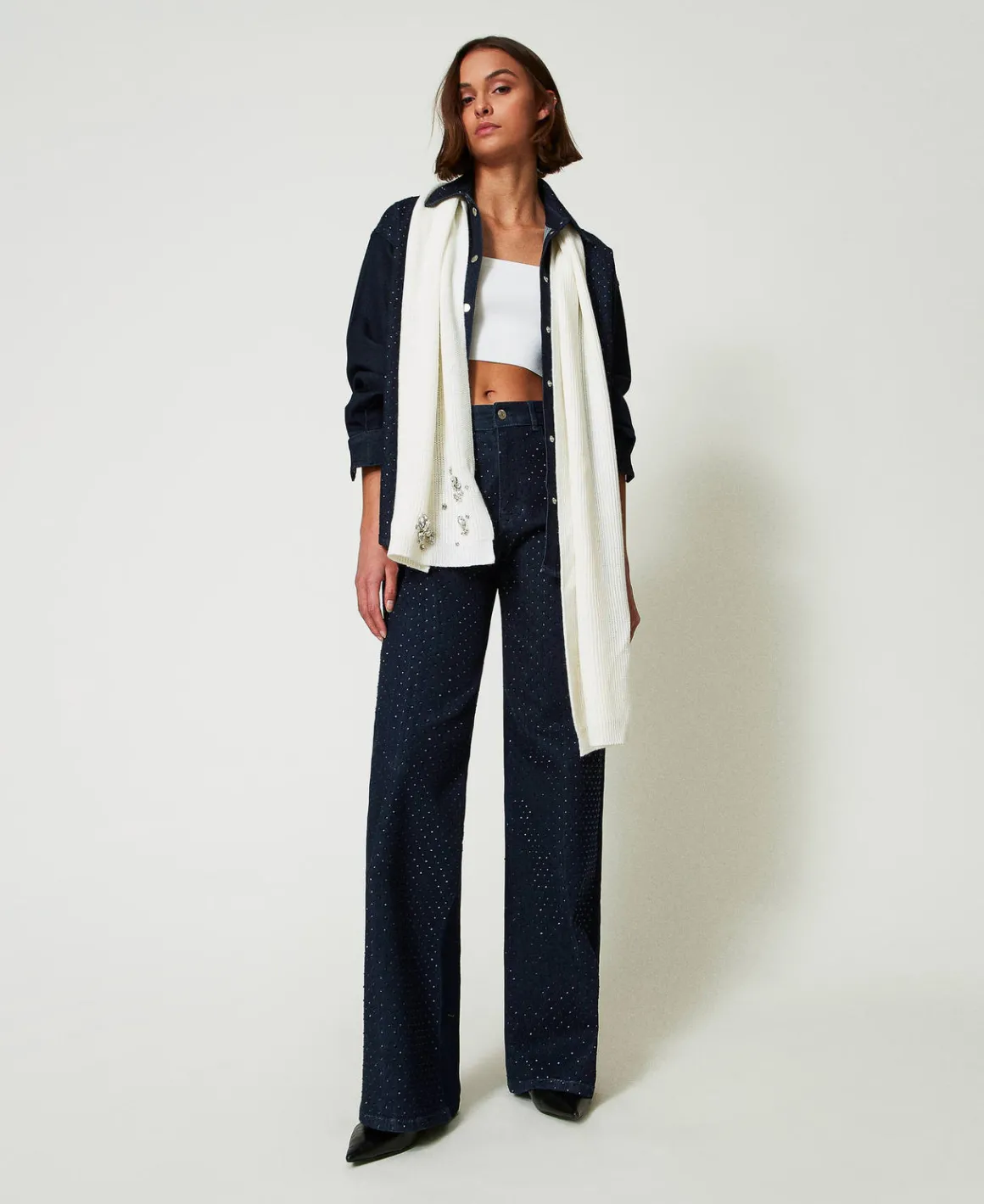 TWINSET Milano Camicia In Jeans Con Strass | Bluse E Camicie