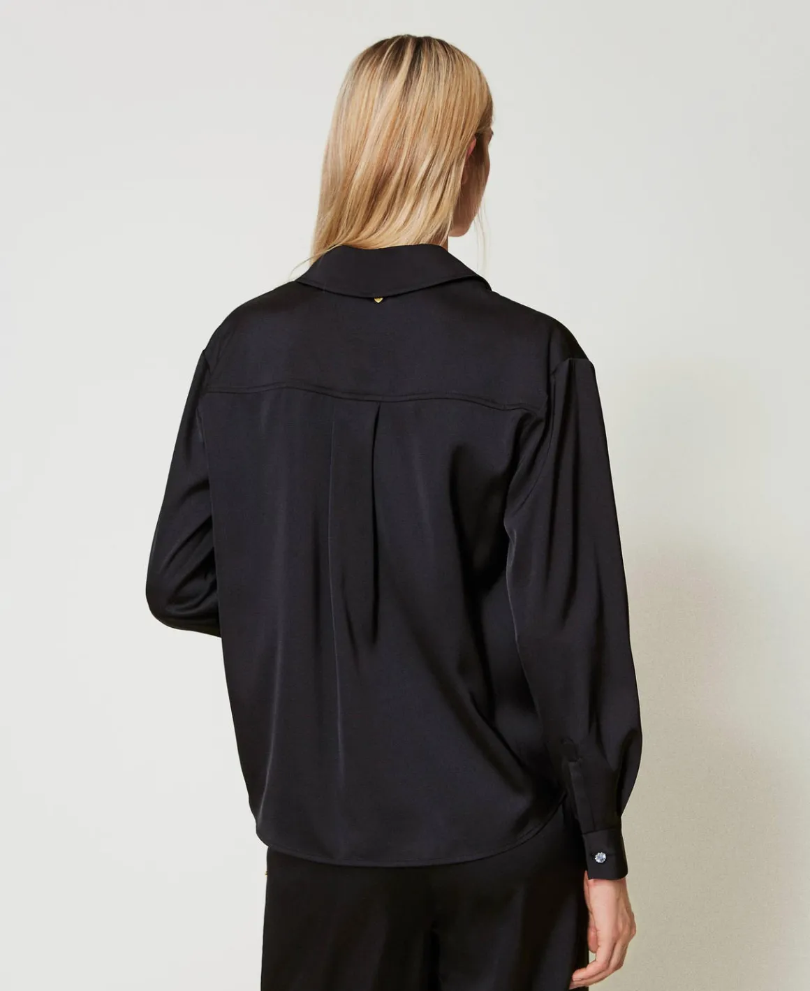 TWINSET Milano Camicia In Raso Con Bottone Gioiello | Bluse E Camicie