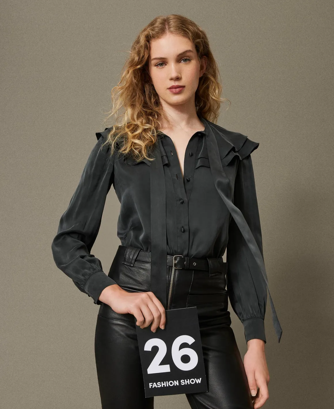 TWINSET Milano Camicia In Raso Di Seta Con Volant | Bluse E Camicie