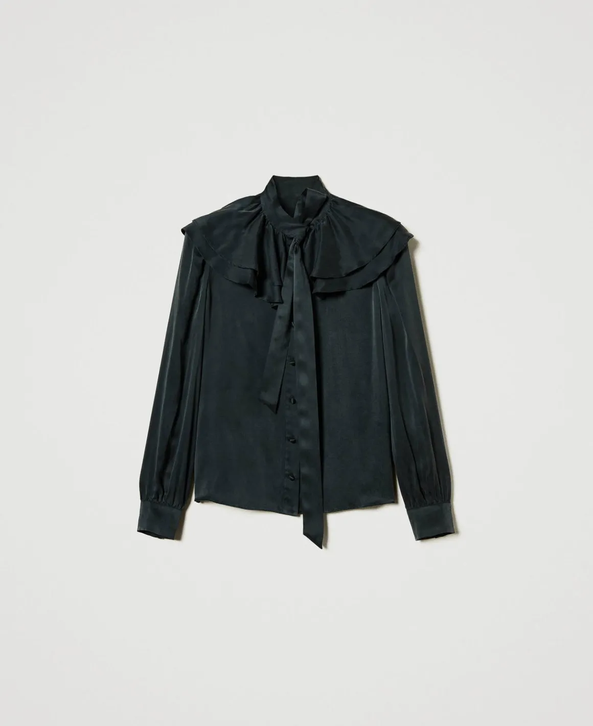 TWINSET Milano Camicia In Raso Di Seta Con Volant | Bluse E Camicie