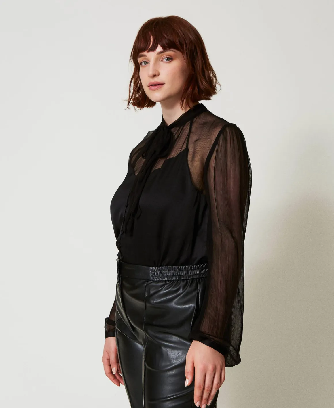 TWINSET Milano Camicia In Raso E Chiffon | Bluse E Camicie
