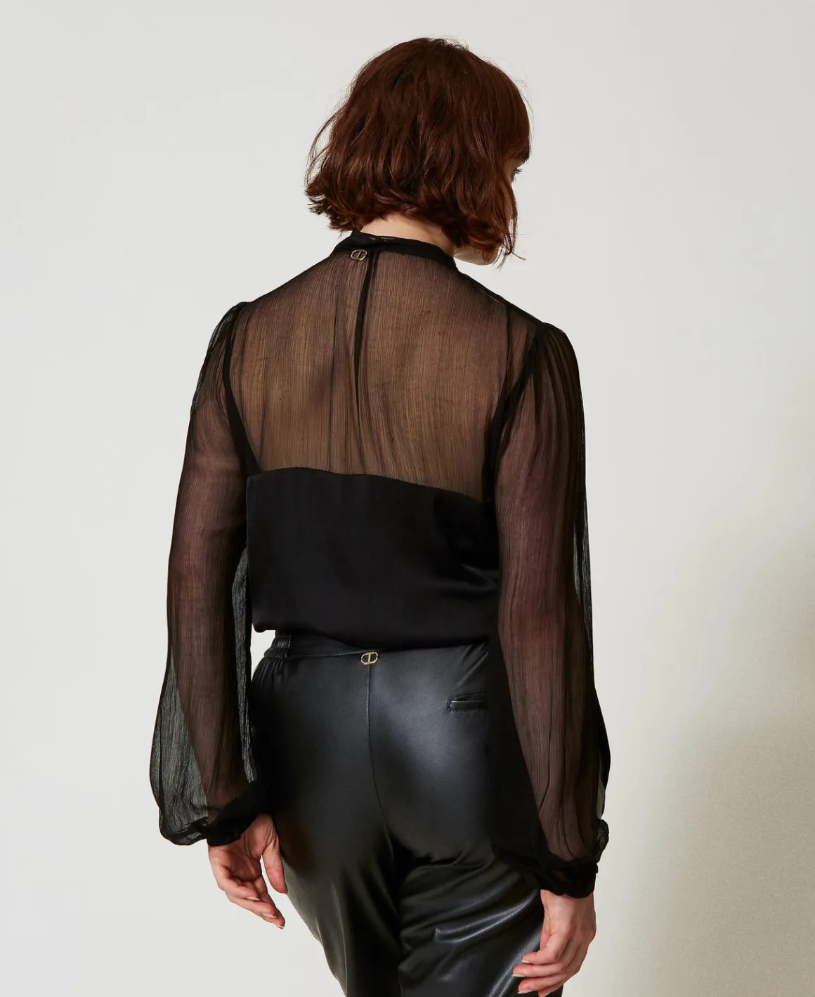 TWINSET Milano Camicia In Raso E Chiffon | Bluse E Camicie