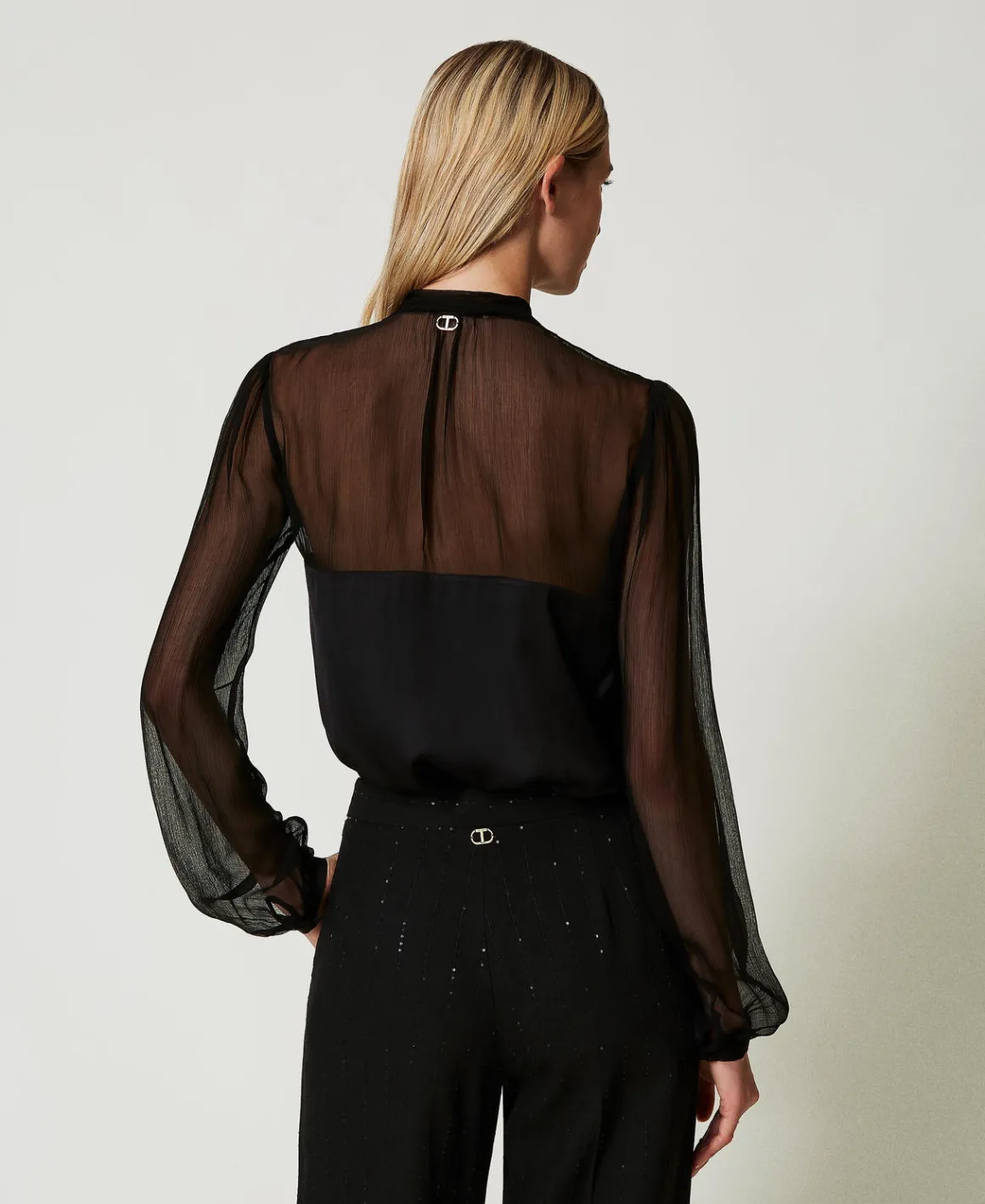TWINSET Milano Camicia In Raso E Chiffon | Bluse E Camicie