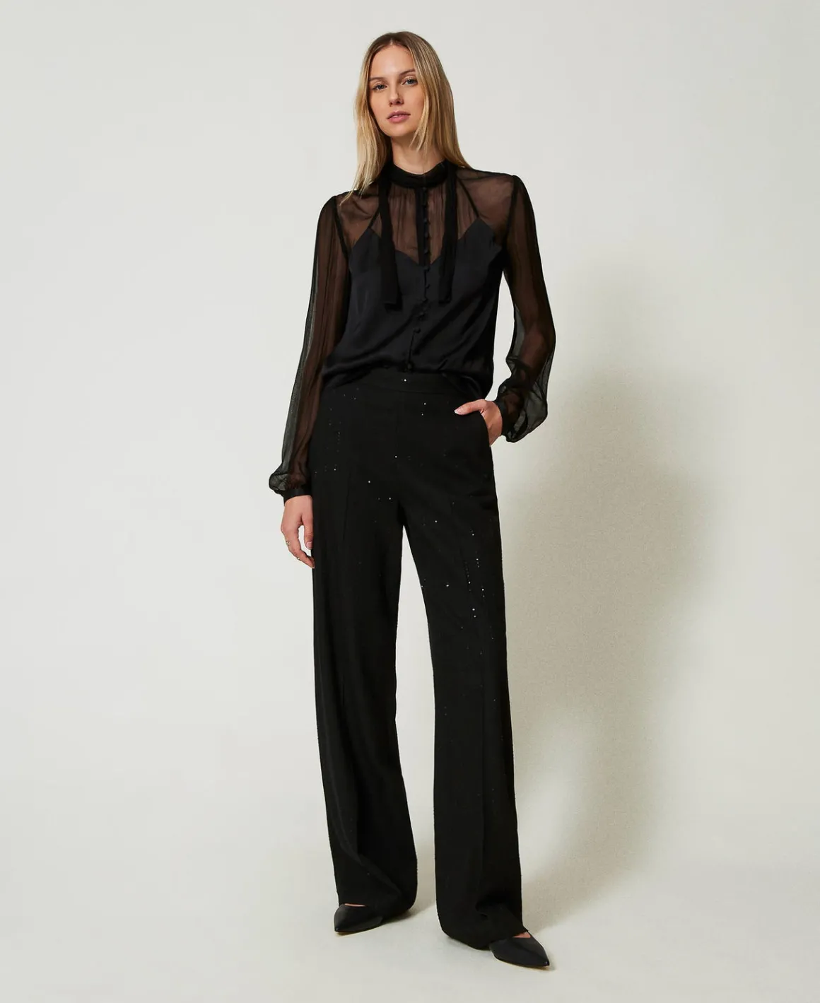 TWINSET Milano Camicia In Raso E Chiffon | Bluse E Camicie