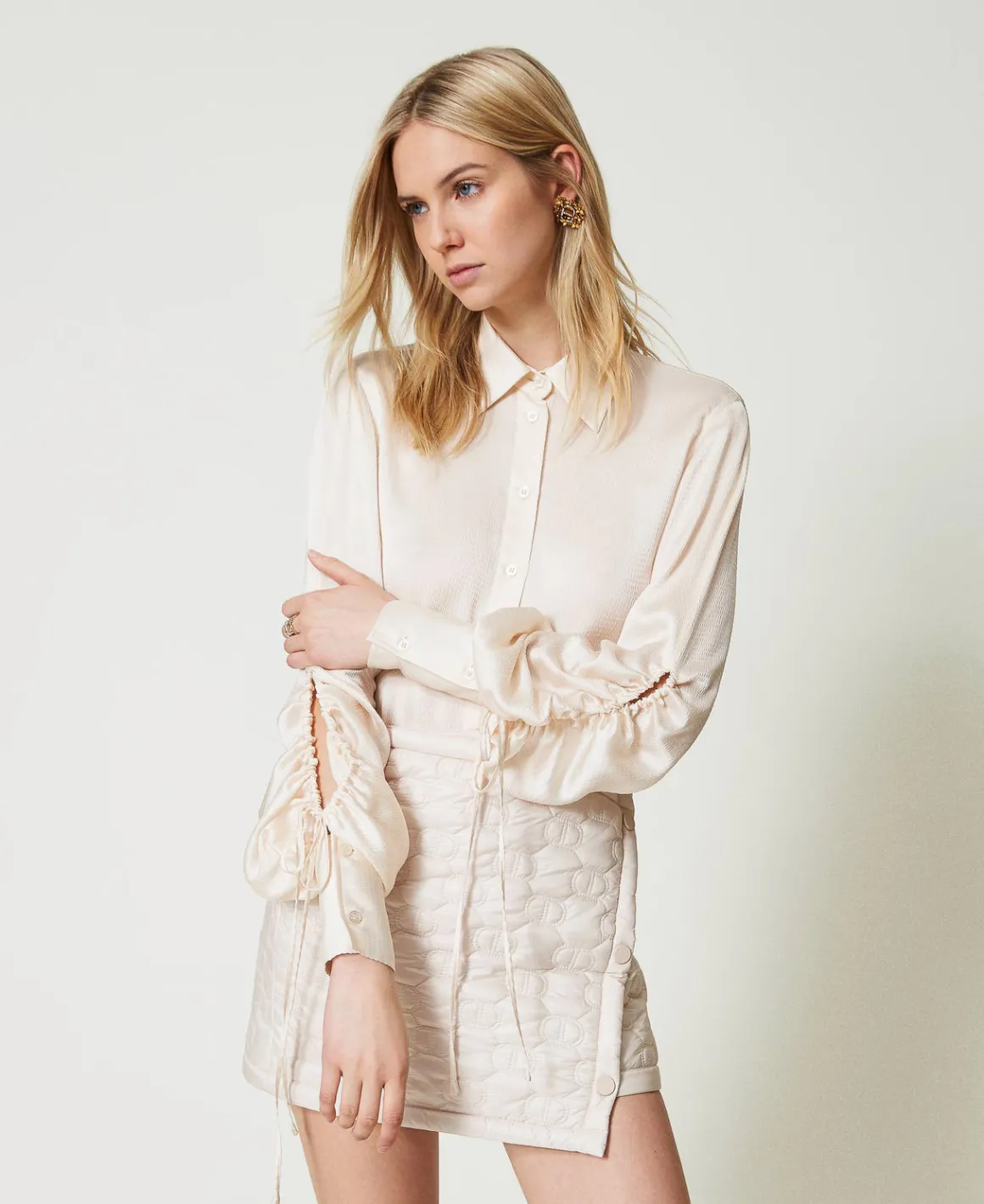 TWINSET Milano Camicia In Raso Martellato Con Oblò | Bluse E Camicie