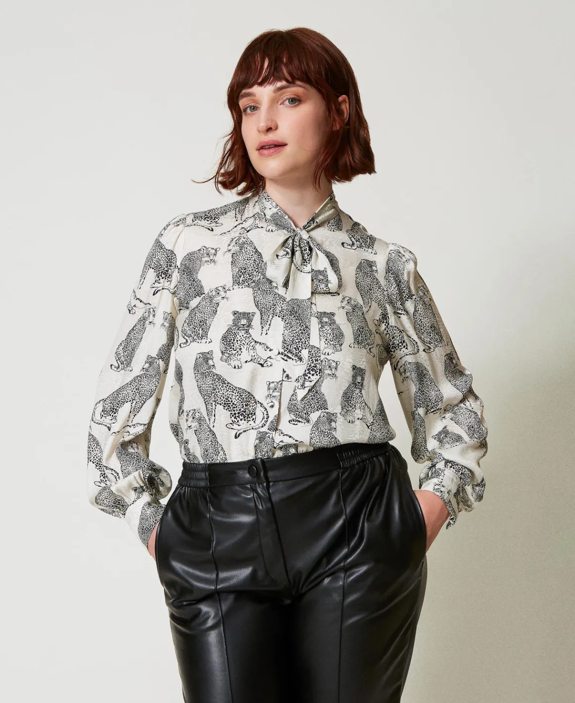 TWINSET Milano Camicia Jacquard Con Stampa Giaguaro | Bluse E Camicie