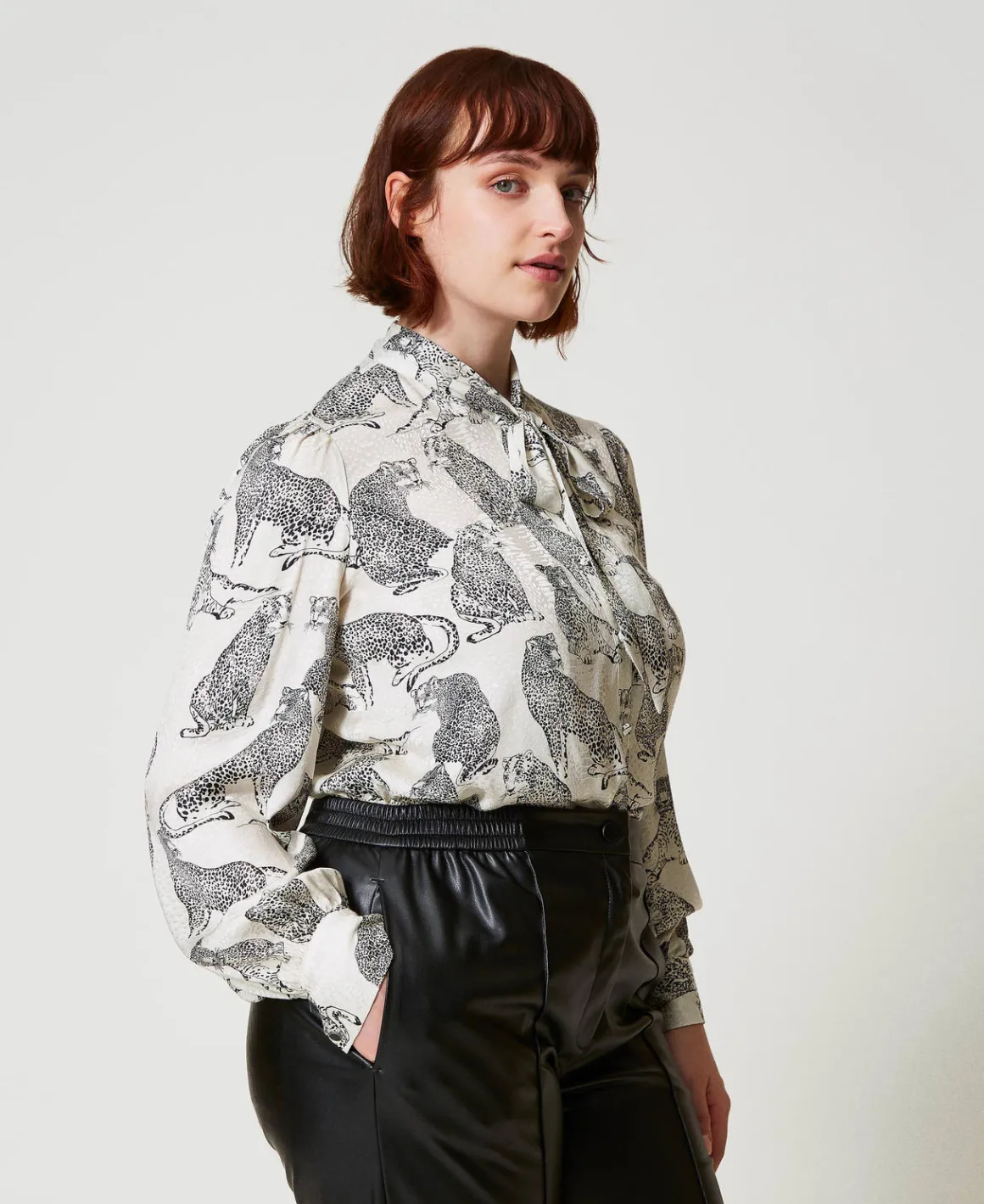 TWINSET Milano Camicia Jacquard Con Stampa Giaguaro | Bluse E Camicie