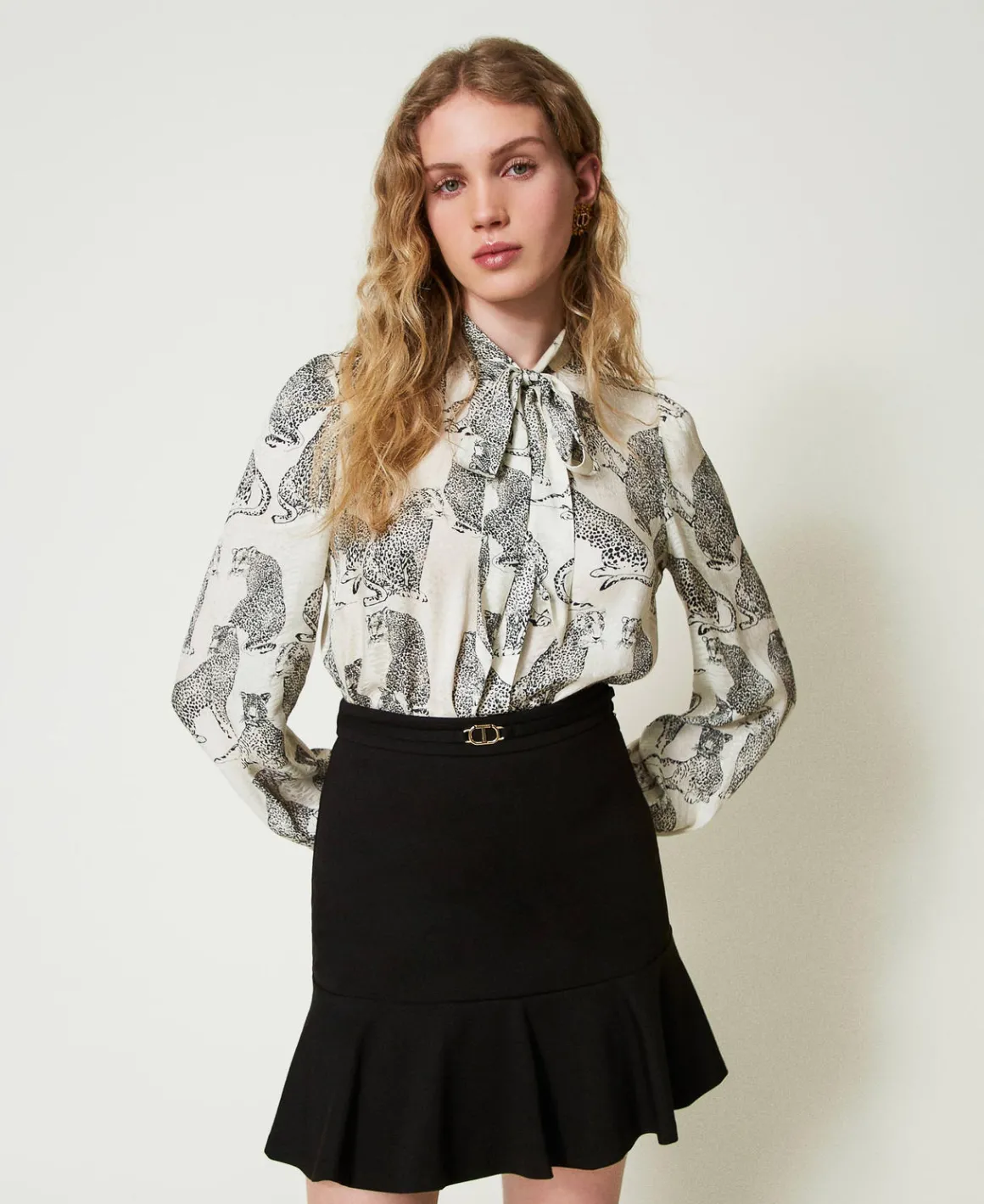 TWINSET Milano Camicia Jacquard Con Stampa Giaguaro | Bluse E Camicie