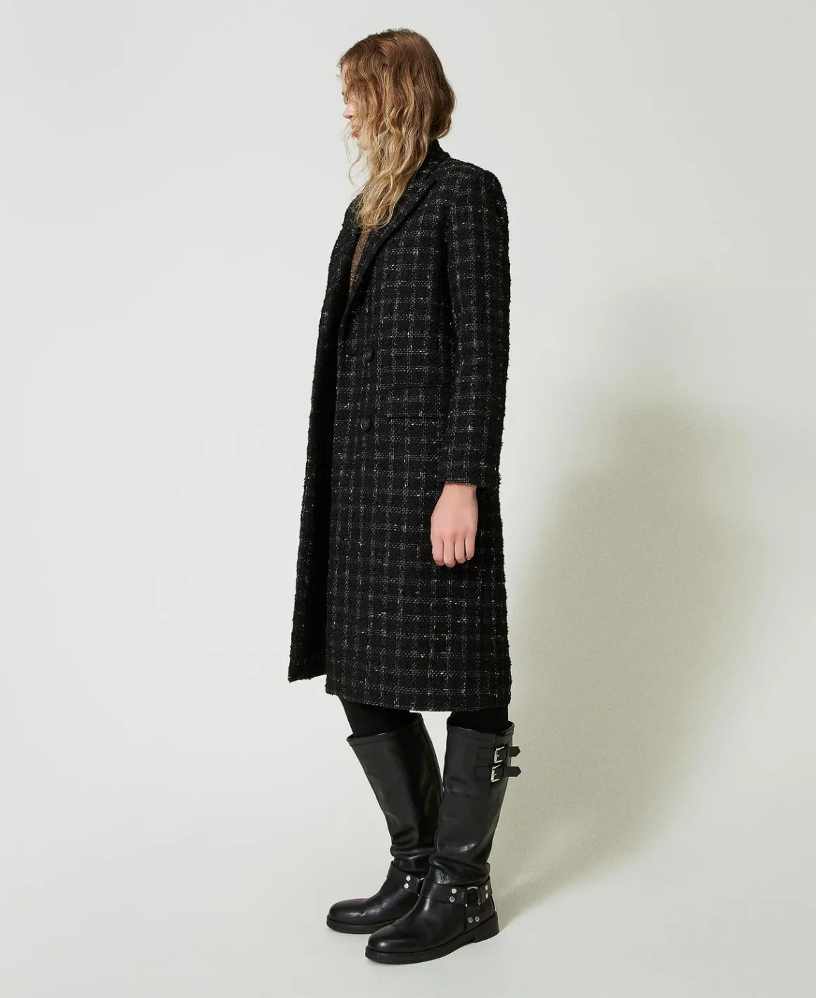 TWINSET Milano Cappotto Bouclé A Disegno Check | Cappotti E Trench