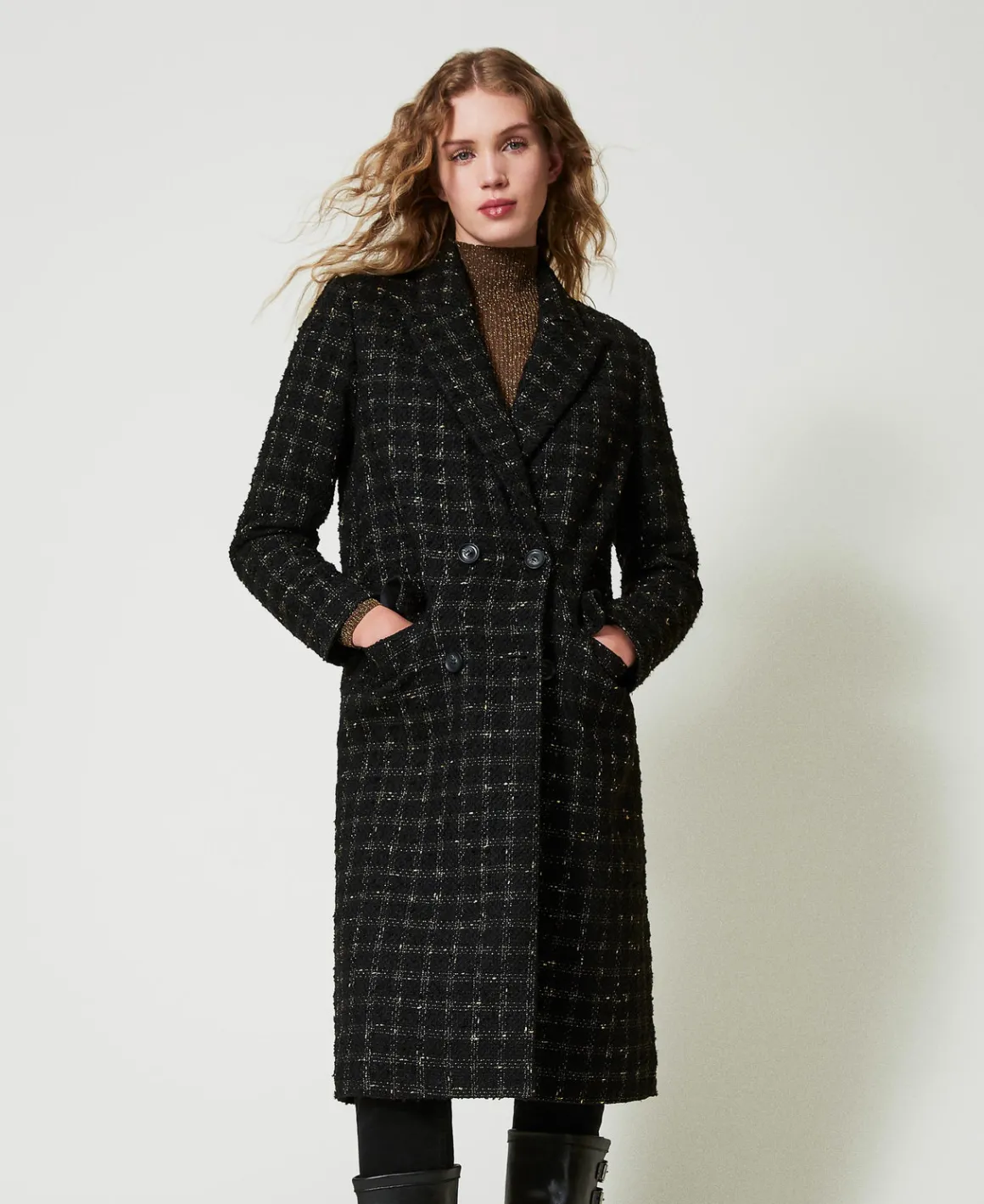 TWINSET Milano Cappotto Bouclé A Disegno Check | Cappotti E Trench
