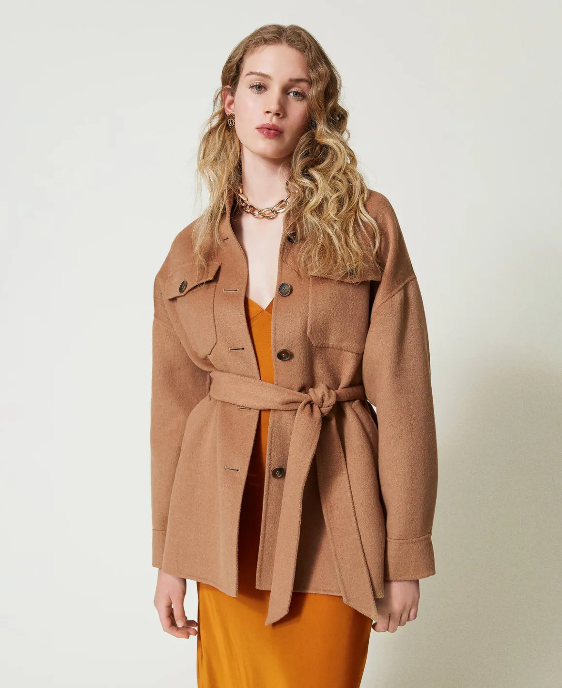 TWINSET Milano Cappotto Caban In Panno Double Misto Lana | Cappotti E Trench