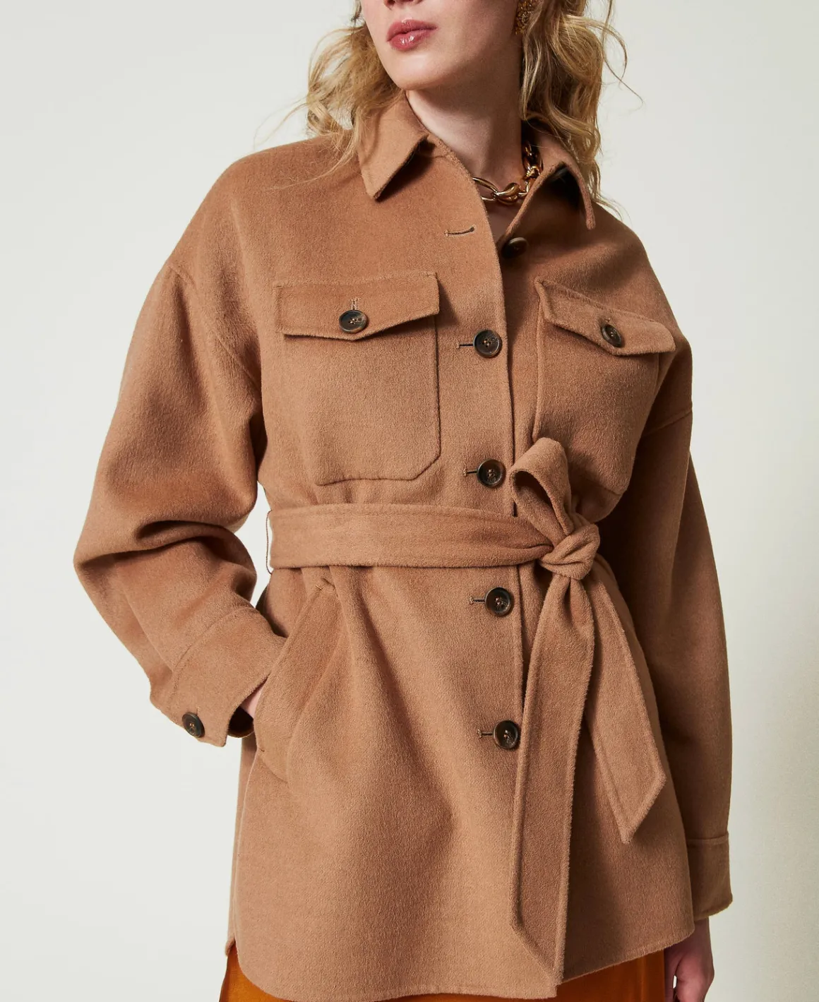 TWINSET Milano Cappotto Caban In Panno Double Misto Lana | Cappotti E Trench